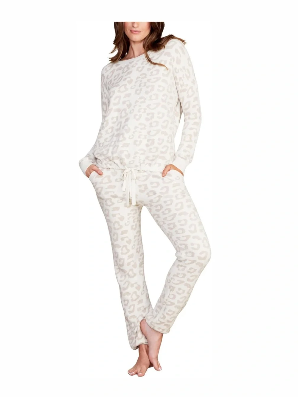 Barefoot Dreams CozyChic Ultra Lite Slouchy Barefoot In The Wild Pullover Size S